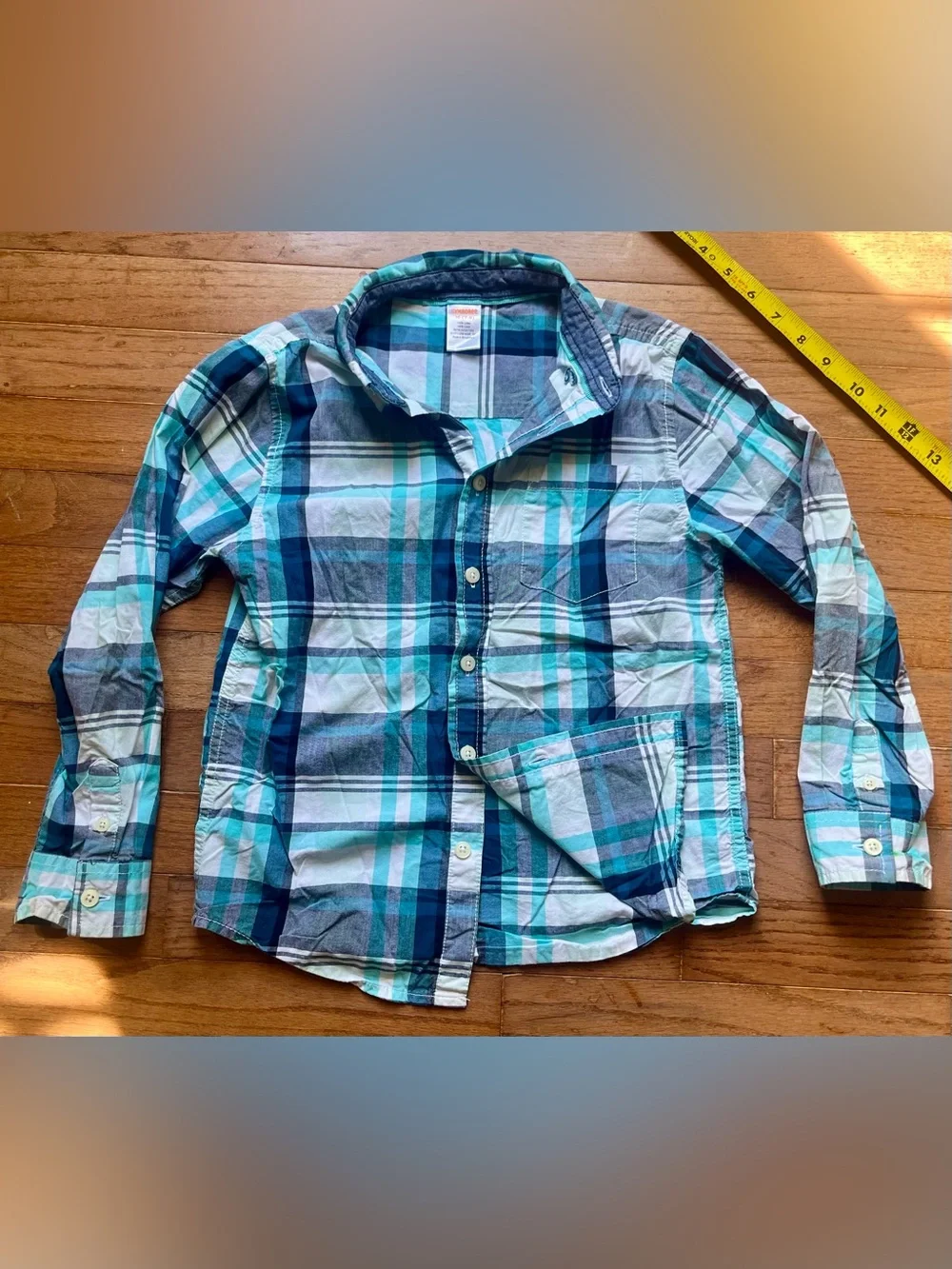 Boy’s Long Sleeve Plaid Button Down Top
